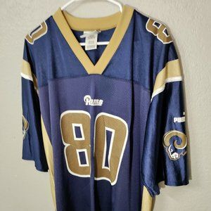 Puma NFL Rams 80 Bruce Jersey Mens Size XL V-Neck